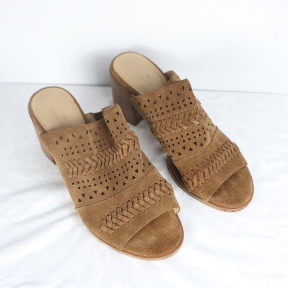 Woman's Caslon Cognac Suede Maggie Slide Sandal Sz 8 - Picture 5 of 7